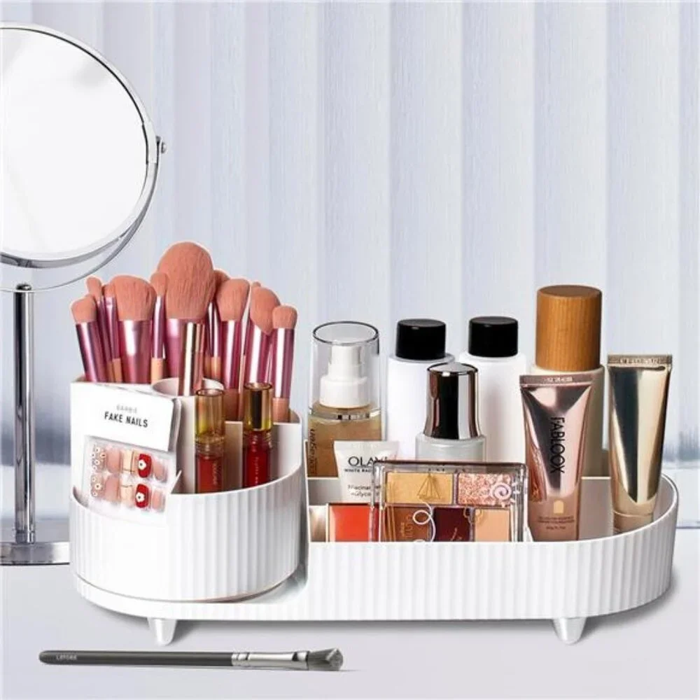 Rotating makeup organizer,Large Capacity Cosmetic Display Case, easy to hold - Picture 4 of 7